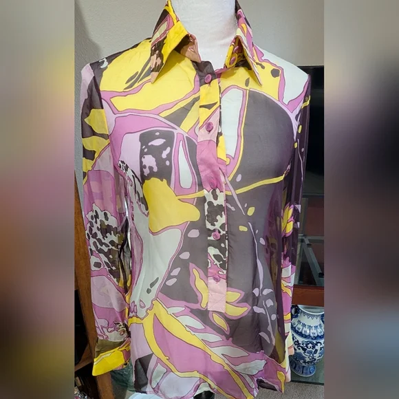 Vtg Silk Versace Top - Picture 1 of 6